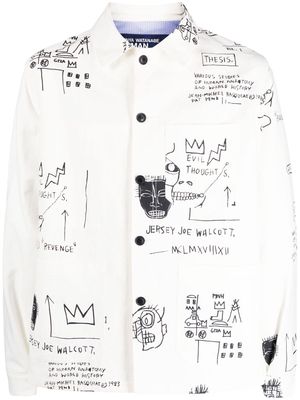 Junya Watanabe Comme des Garçons Pre-Owned Basquiat-style cotton shirt jacket - White