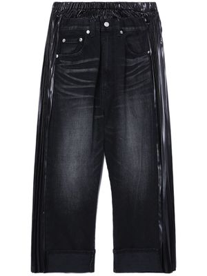Junya Watanabe cropped panelled wide-leg jeans - Black