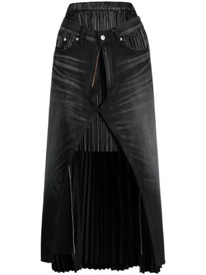 Junya Watanabe double-layer denim skirt - Black