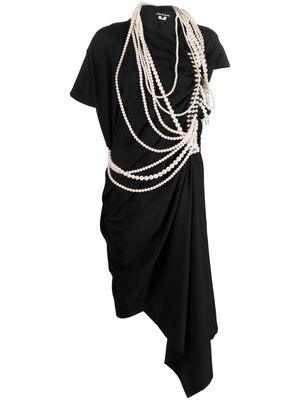Junya Watanabe embellished asymmetric T-shirt dress - Black