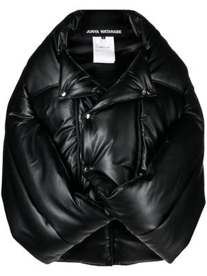 Junya Watanabe faux-leather cropped padded jacket - Black