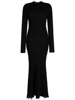 Junya Watanabe fine-knit wool-blend maxi dress - Black