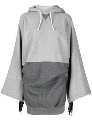 Junya Watanabe fringed cotton hoodie - Grey
