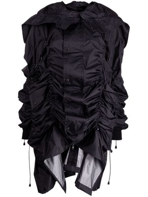 Junya Watanabe gathered-detail wool jacket - Black