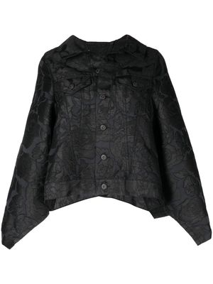 Junya Watanabe jacquard-print cape jacket - Black
