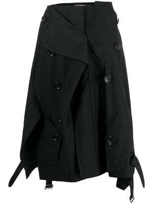 Junya Watanabe layered asymmetric skirt - Black
