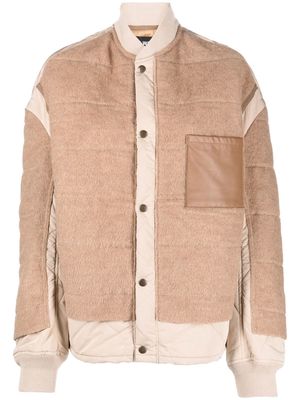 Junya Watanabe layered tonal bomber-jacket - Neutrals