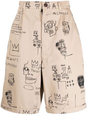 Junya Watanabe MAN Basquiat-style chino shorts - Brown