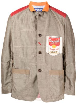 Junya Watanabe MAN Campbell-print detail jacket - Brown