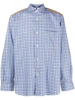 Junya Watanabe MAN check-pattern long-sleeve shirt - Blue