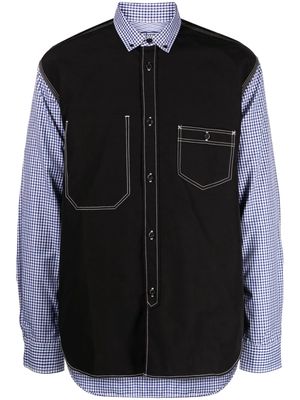 Junya Watanabe MAN check-print panelled shirt - Black