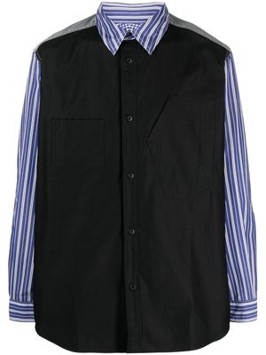 Junya Watanabe MAN colour-block striped cotton shirt - Black