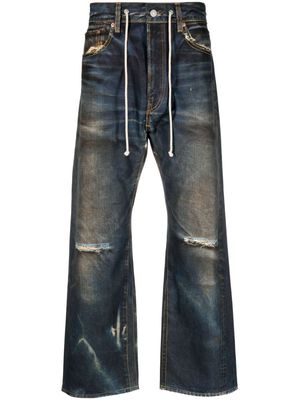 Junya Watanabe MAN distressed straight-leg jeans - Blue