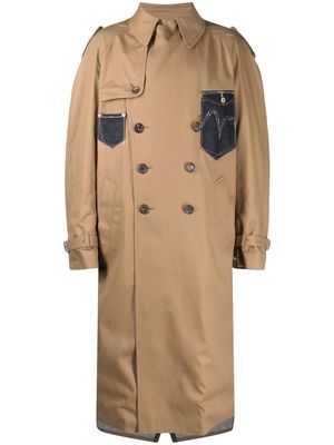 Junya Watanabe MAN double-breasted trench coat - Brown