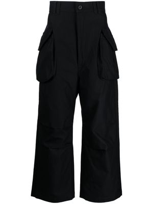 Junya Watanabe MAN drop-crotch cotton cargo trousers - Black