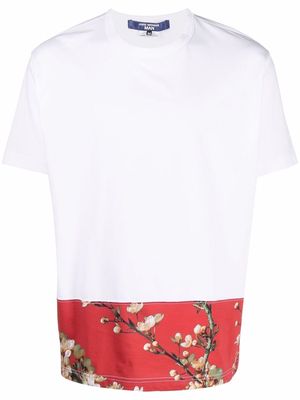 Junya Watanabe MAN floral-print panel cotton T-Shirt - White