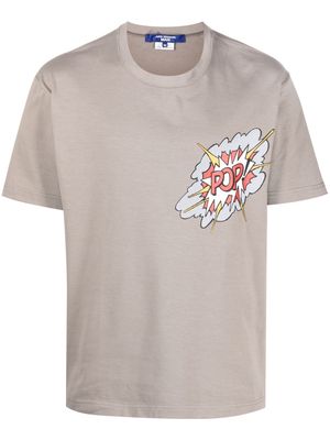 Junya Watanabe MAN graphic-print cotton T-shirt - Neutrals