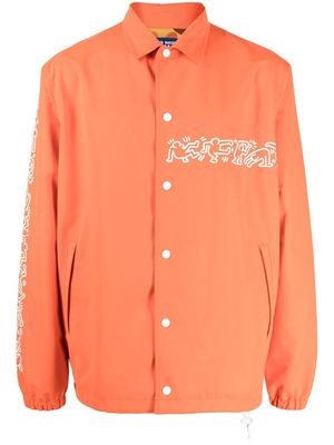 Junya Watanabe MAN graphic-print shirt jacket - Orange