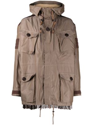 Junya Watanabe MAN hooded check jacket - Brown