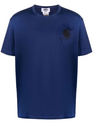 Junya Watanabe MAN logo-print short-sleeve T-shirt - Blue