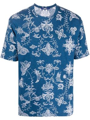 Junya Watanabe MAN paisley-print T-shirt - Blue