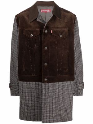 Junya Watanabe MAN panelled corduroy jacket-coat - Brown