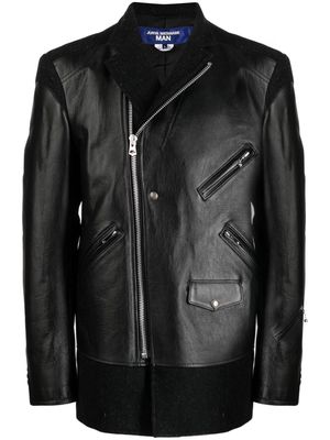Junya Watanabe MAN panelled-design biker jacket - Black