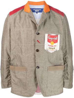 Junya Watanabe MAN patchwork-design shirt jacket - Neutrals