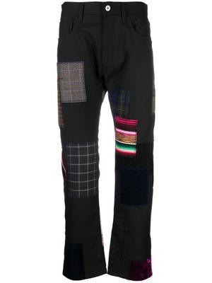 Junya Watanabe MAN patchwork design straight-leg trousers - Black
