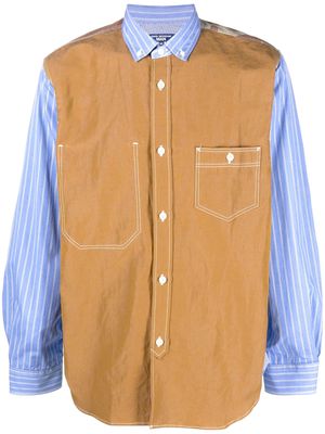 Junya Watanabe MAN patchwork long-sleeve shirt - Neutrals