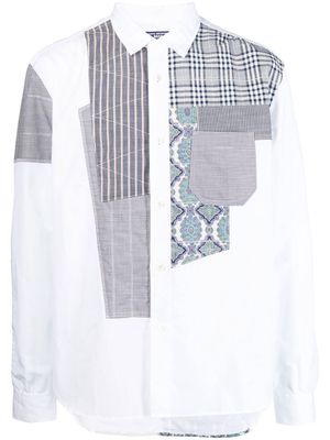 Junya Watanabe MAN patchwork long-sleeve shirt - White