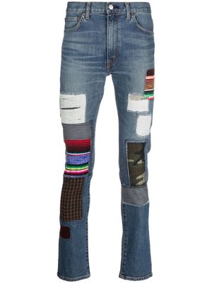 Junya Watanabe MAN patchwork slim-cut jeans - Blue