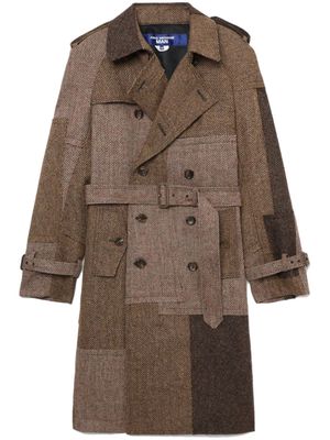 Junya Watanabe MAN patchwork wool coat - Brown