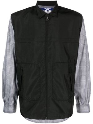 Junya Watanabe MAN plaid-check panelled cotton jacket - Black
