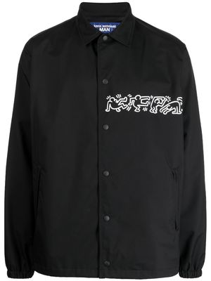 Junya Watanabe MAN printed sleeves shirt jacket - Black