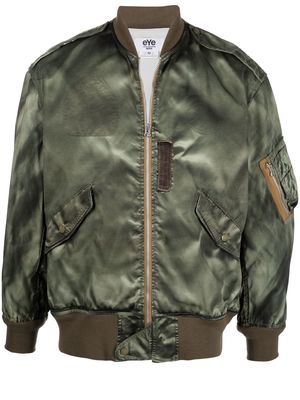 Junya Watanabe MAN satin-finish design bomber jacket - Green