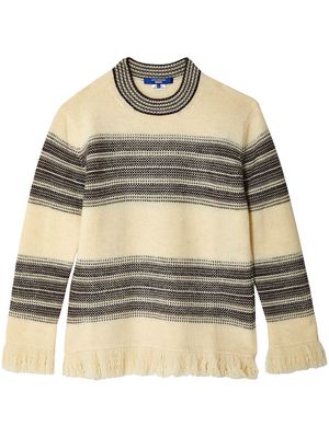 Junya Watanabe MAN stripe knitted jumper - Neutrals