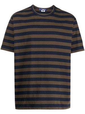 Junya Watanabe MAN striped cotton T-shirt - Blue