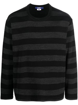 Junya Watanabe MAN striped crew-neck sweatshirt - Black