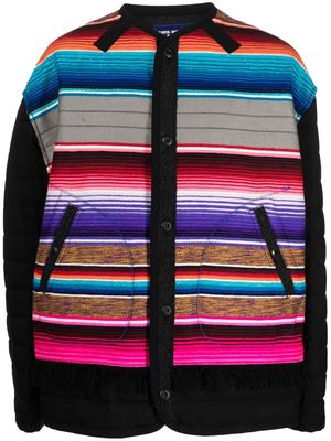 Junya Watanabe MAN striped-panel padded jacket - Black