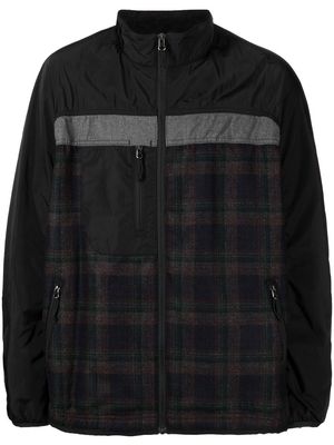 Junya Watanabe MAN tartan patchwork zip-up jacket - Black