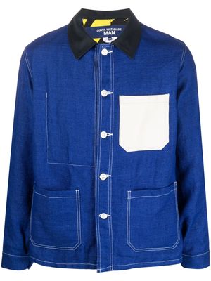 Junya Watanabe MAN x Off White linen-blend shirt jacket - Blue