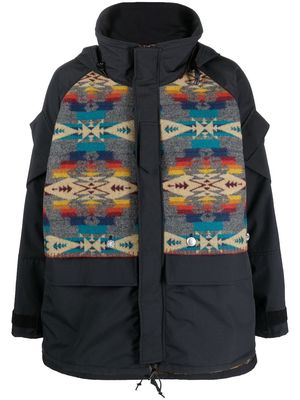 Junya Watanabe MAN x Pendleton jacquard-pattern jacket - Blue