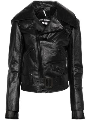 Junya Watanabe metallic biker jacquet - Black