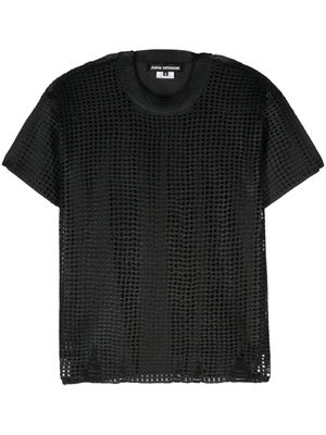 Junya Watanabe panelled open-knit top - Black