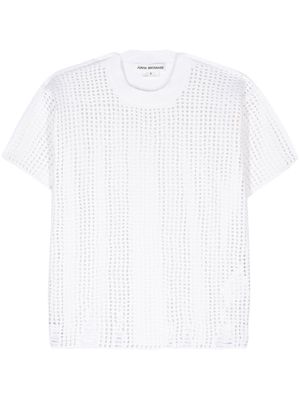 Junya Watanabe panelled open-knit top - Neutrals