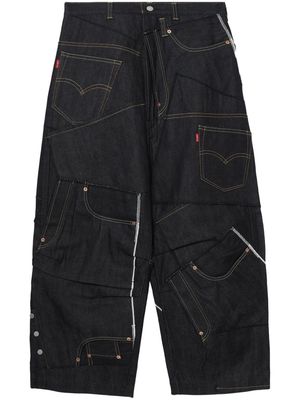 Junya Watanabe patchwork wide-leg jeans - Blue