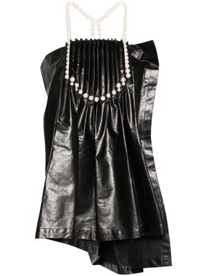 Junya Watanabe pearl-detail pleated blouse - Black