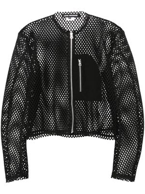 Junya Watanabe perforated zip-up jacket - Black