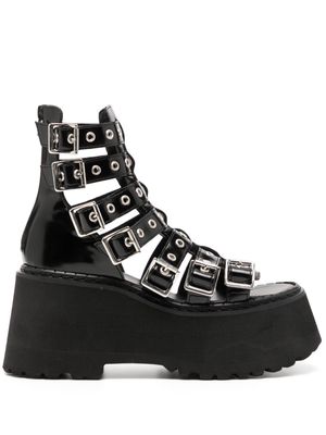 Junya Watanabe platform buckled sandals - Black